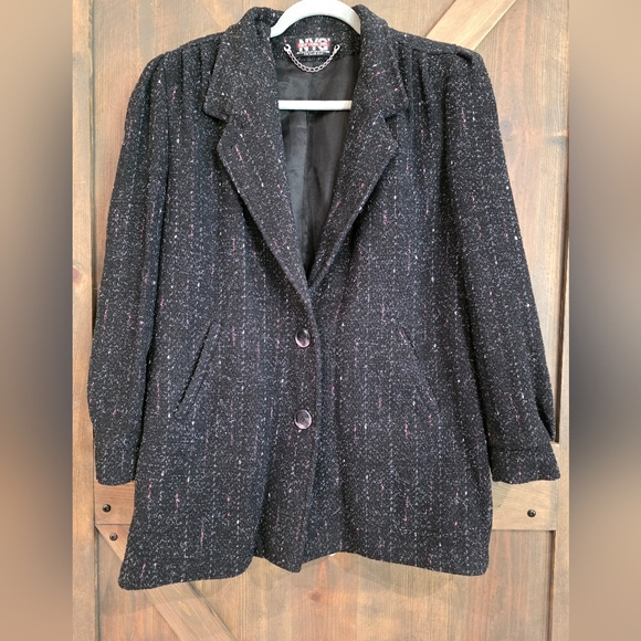 NYG Vintage Women’s Wool Blazer Style Button Cocoon Coat Size 8 - Picture 1 of 7